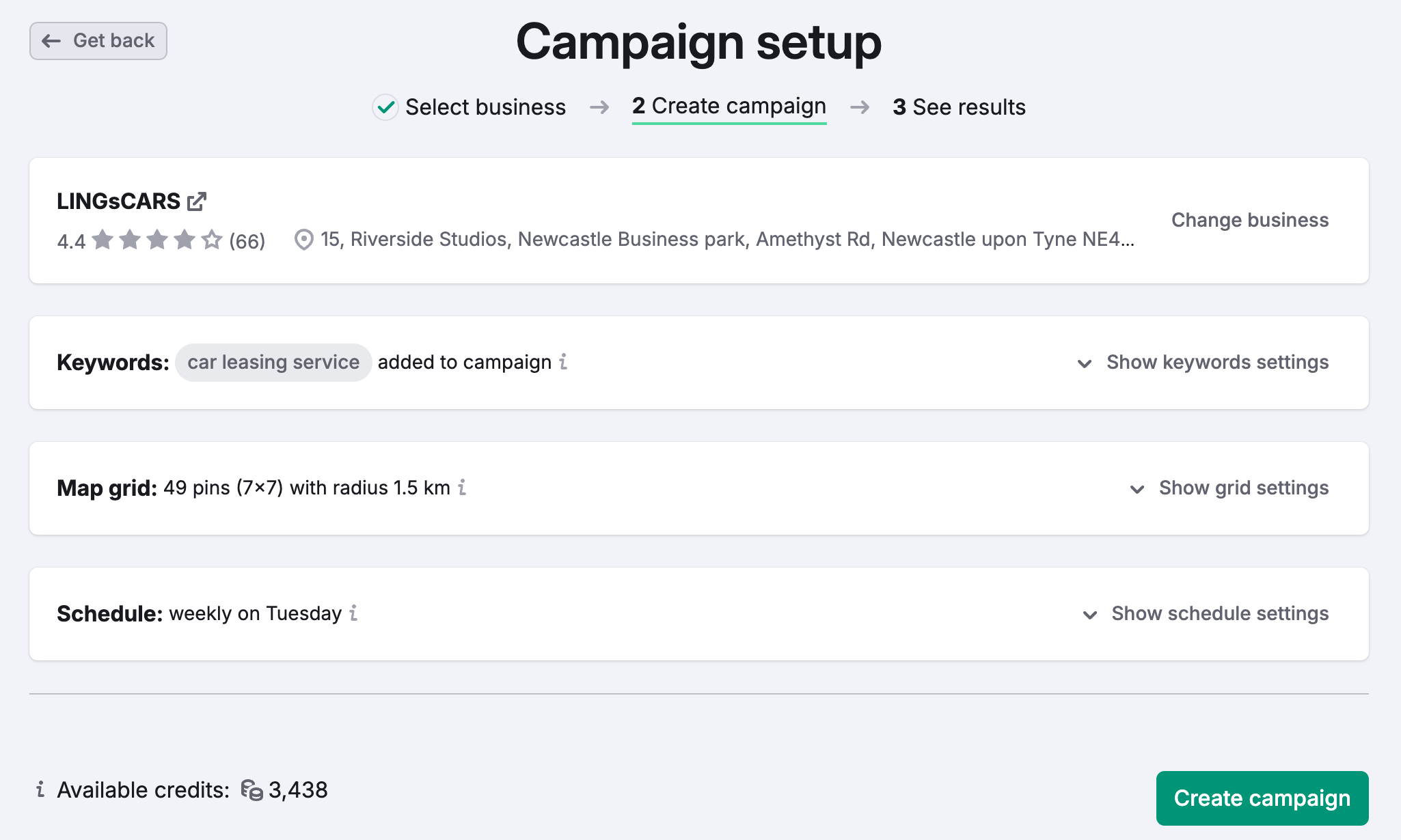 SEMRush Map Rank Tracker Campaign Setup